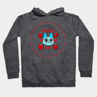 Welttag des Buches Katze World Book Day Cat DE GB FR Hoodie